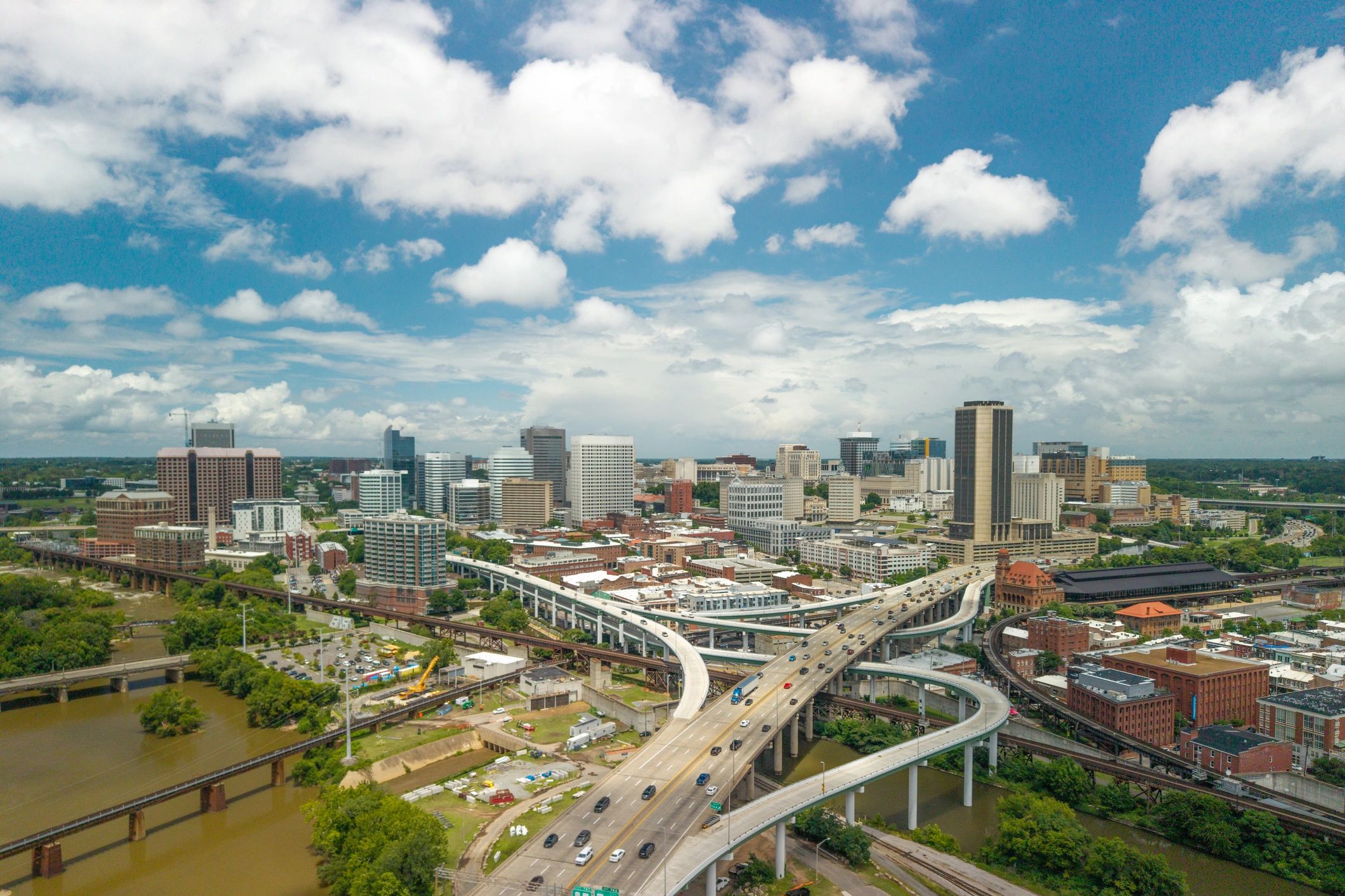 James River and Richmond skyline in Virginia