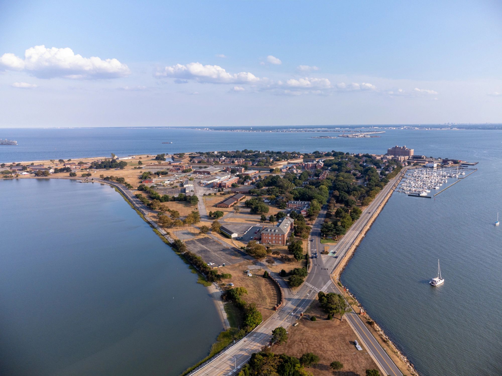 Historic Fort Monroe in Virginia, viewed from above