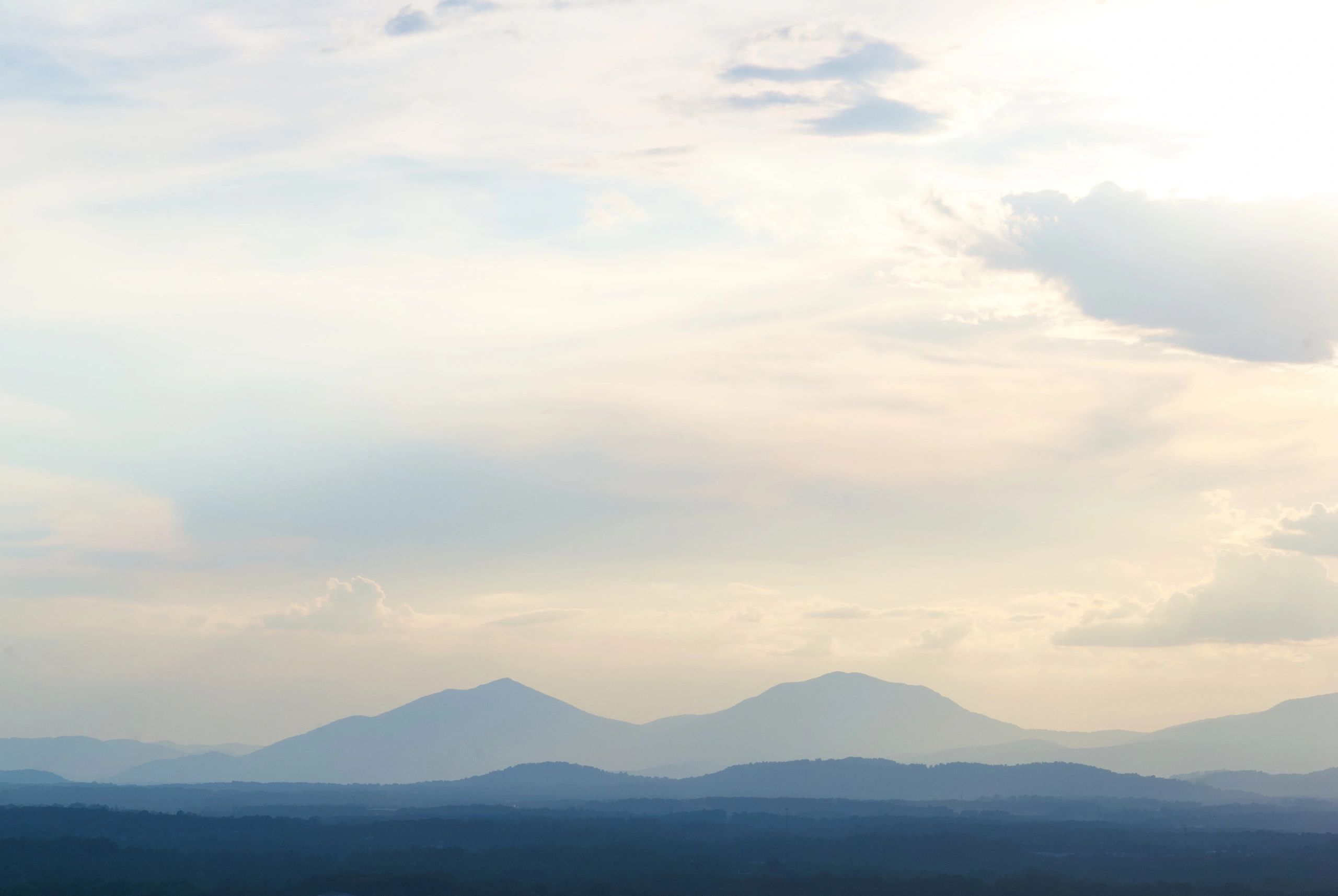 Blue Ridge Mountains and Upper James River region landscape in Virginia